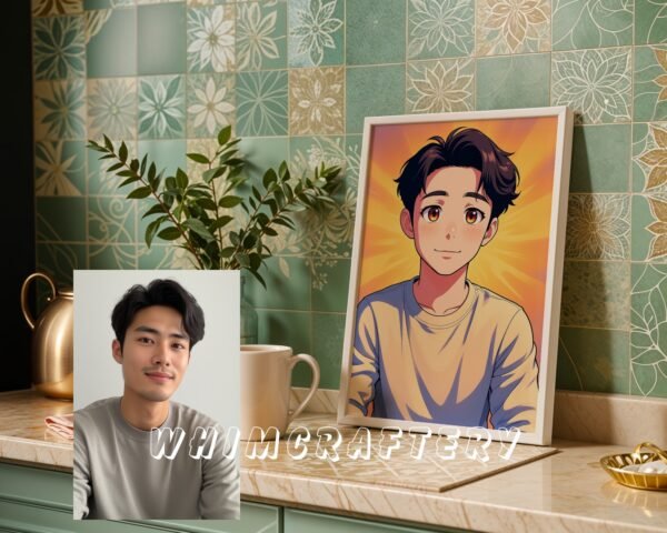 F4_1c_mockup Inspired Custom Anime Portrait from Photo | Personalized Digital Anime Drawing