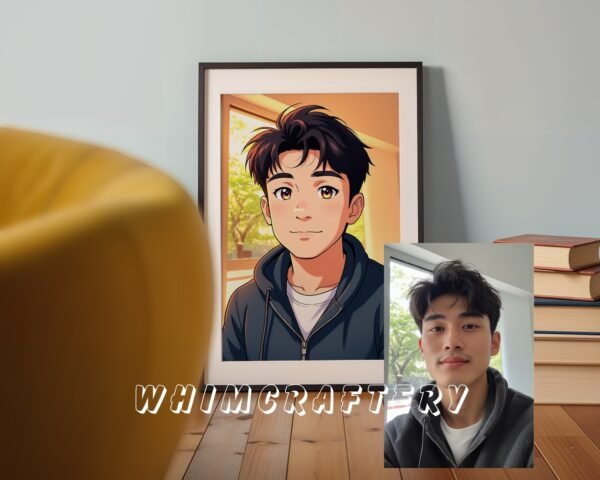 F4_2c_mockup Inspired Custom Anime Portrait from Photo | Personalized Digital Anime Drawing