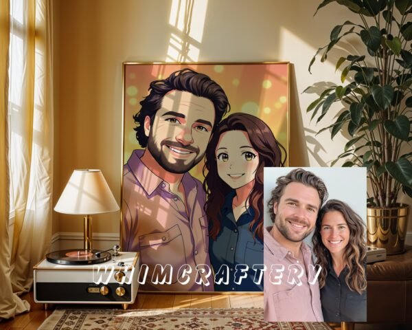 F4_6c_mockup Inspired Custom Anime Portrait from Photo | Personalized Digital Anime Drawing