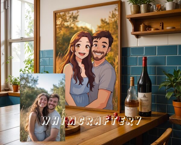 F4_8c_mockup Inspired Custom Anime Portrait from Photo | Personalized Digital Anime Drawing