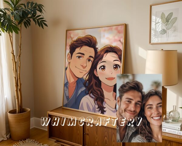 F5_4c_mockup Pastel Custom Anime Portrait from Photo | Personalized Digital Anime Drawing