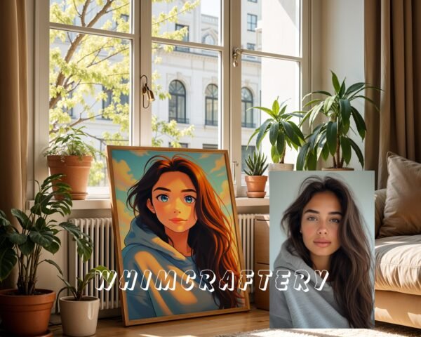 F7_1c_mockup Inspired Custom Anime Portrait from Photo | Personalized Digital Anime Drawing