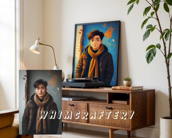 F7_3c_mockup Inspired Custom Anime Portrait from Photo | Personalized Digital Anime Drawing