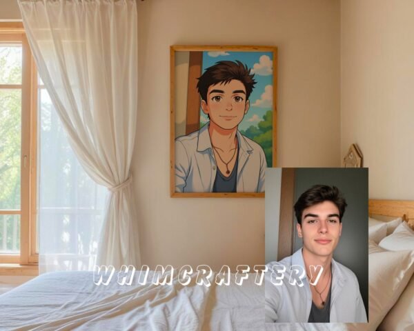 F8_1c_mockup Pastel Custom Anime Portrait from Photo | Personalized Digital Anime Drawing