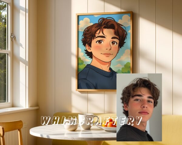 F8_2c_mockup Pastel Custom Anime Portrait from Photo | Personalized Digital Anime Drawing