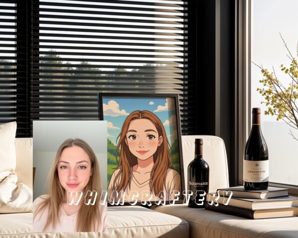 F8_4c_mockup Pastel Custom Anime Portrait from Photo | Personalized Digital Anime Drawing