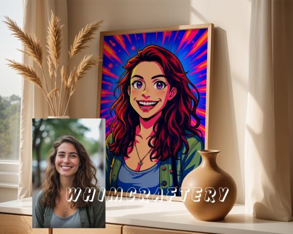 F9_1c_mockup Quirky Custom Anime Portrait from Photo | Personalized Digital Anime Drawing